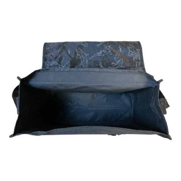 Iron Fist Y2K Goth Punk Deadstock Black Koi Fish Skull Print Messenger Bag OS - Picture 5 of 13